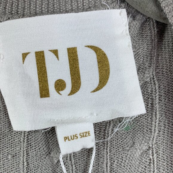 TJD Jetset Diaries Reina Cable Knit Cardigan Sweater Duster Plus Size Grey NWT - Picture 11 of 14
